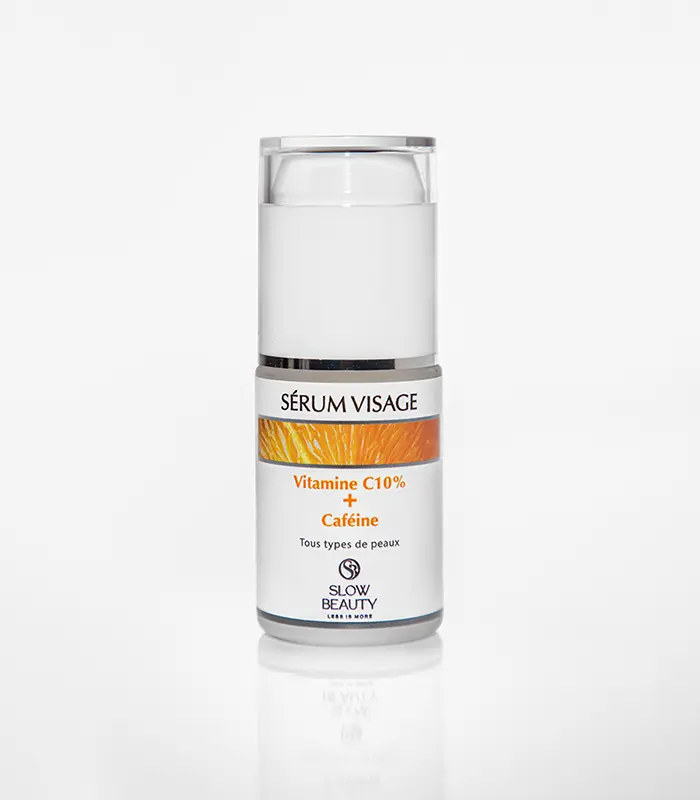 Sérum visage Slow Beauty à la vitamine C10% et caféine pour tous types de peaux