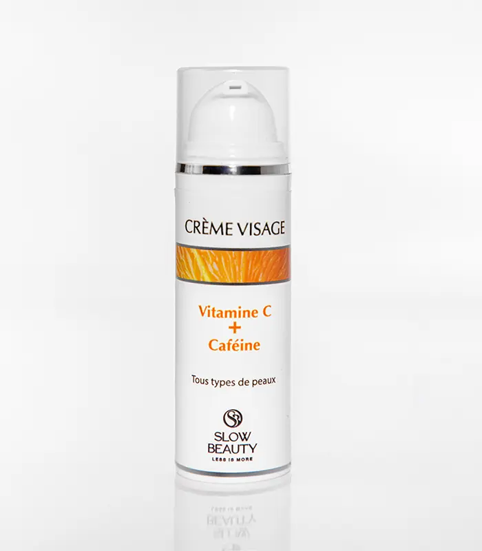 Crème visage Slow Beauty à la vitamine C et caféine pour tous types de peaux