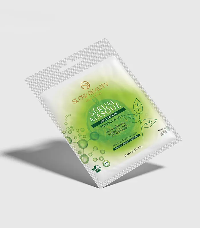 masque-sérum-antitaches-thévert-equilibre-medical-tunisie (1) Masque visage anti-taches Slow Beauty au thé vert et AHA exfoliant et unifiant