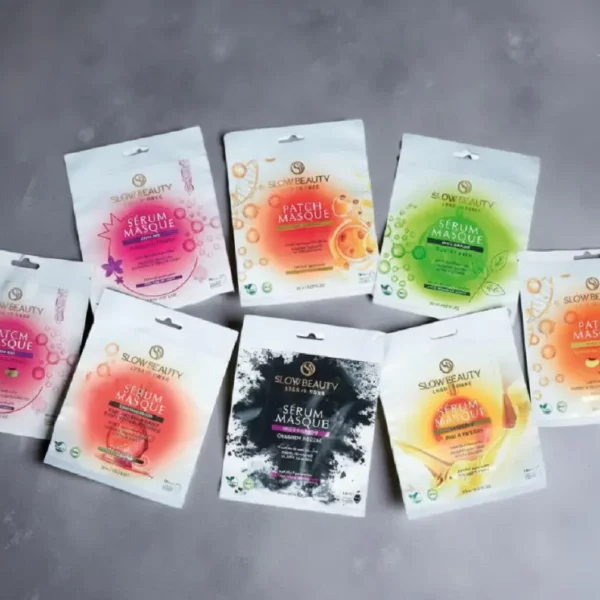 Collection de masques visage et patchs Slow Beauty : anti-âge, anti-fatigue, anti-taches, anti-cernes et purifiant