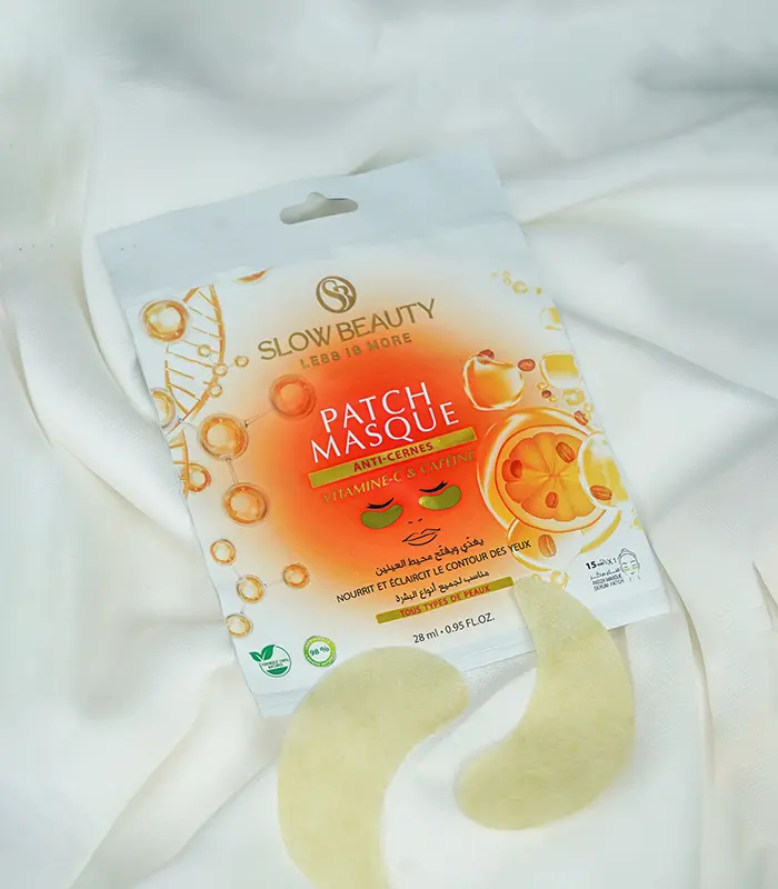patch-masque-anti-cernes Patch masque anti-cernes Slow Beauty à la vitamine C et caféine pour nourrir et éclaircir le contour des yeux