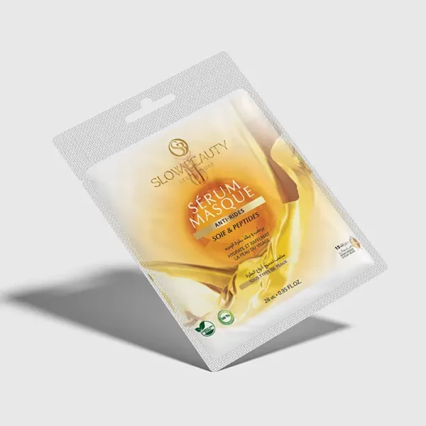 Masque visage anti-rides Slow Beauty à la soie et aux peptides pour lisser et raffermir la peau